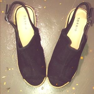 Suade Black Sandals Brand new